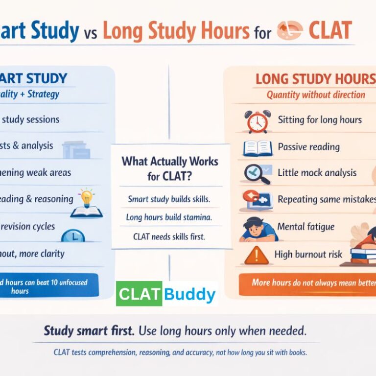 Smart Study vs Long Study Hours for CLAT