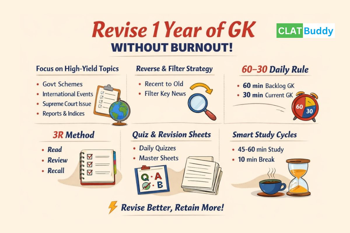 How to Revise One Year of GK Without Burnout for CLAT 2027