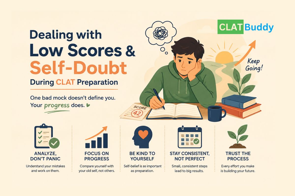 Dealing With Low Scores and Self-Doubt During CLAT Preparation