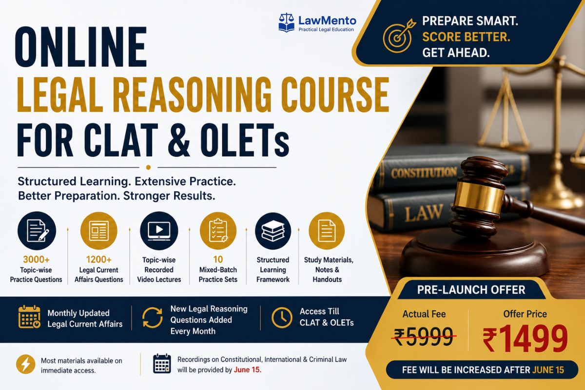 Legal Reasoning Online CLAT Course LawMento