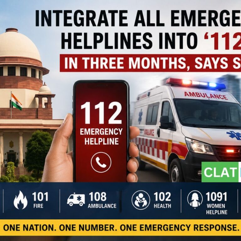 Supreme Court Directs Integration of All Emergency Helplines Into 112 Within Three Months