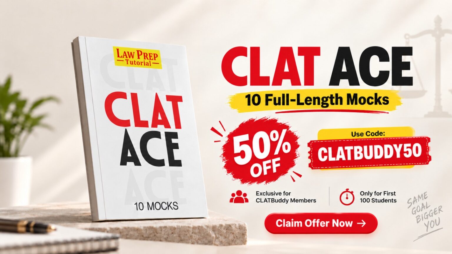 LPT's CLAT Ace Test Series for CLAT 2027 at 50% Off